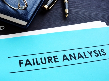 A detailed diagram illustrating the process of failure analysis in engineering, highlighting key steps and methodologies.